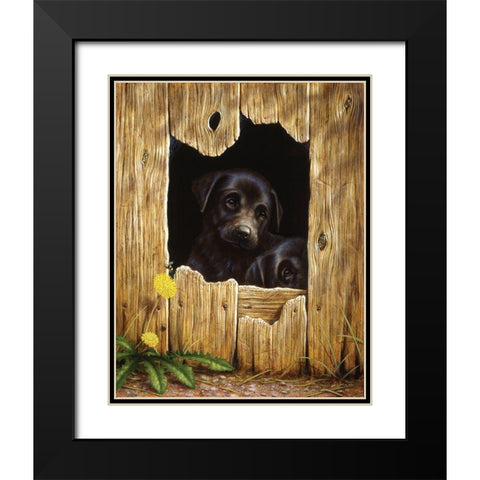 Js62-C Black Modern Wood Framed Art Print with Double Matting by Silver, John