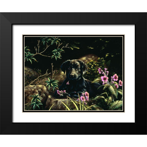 Js14-D Black Modern Wood Framed Art Print with Double Matting by Silver, John