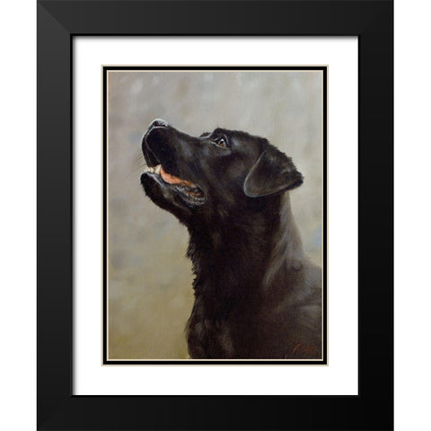 D072b Black Modern Wood Framed Art Print with Double Matting by Silver, John