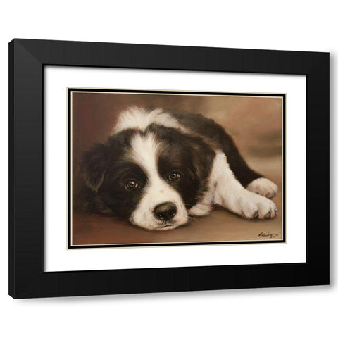 313 Black Modern Wood Framed Art Print with Double Matting by Silver, John