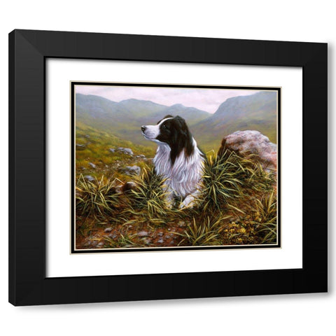 Js74-C Black Modern Wood Framed Art Print with Double Matting by Silver, John