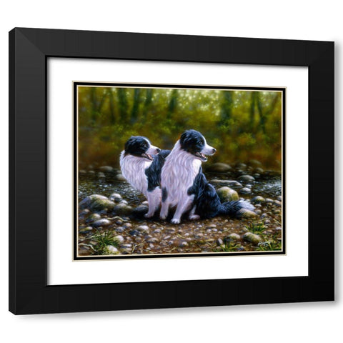 Js88-A Black Modern Wood Framed Art Print with Double Matting by Silver, John
