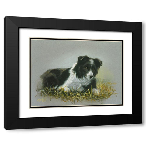 Js128-A Black Modern Wood Framed Art Print with Double Matting by Silver, John