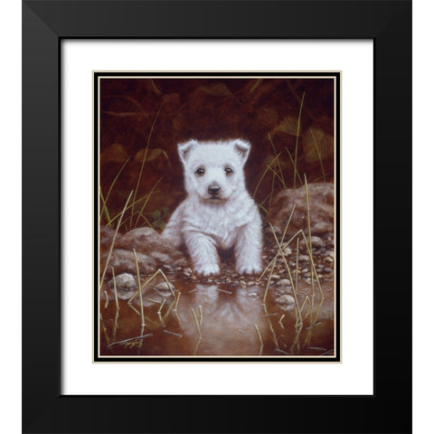 Js116-A Black Modern Wood Framed Art Print with Double Matting by Silver, John
