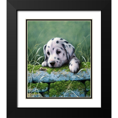 Js86-B Black Modern Wood Framed Art Print with Double Matting by Silver, John