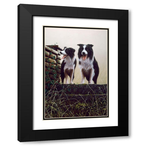 Js49-A Black Modern Wood Framed Art Print with Double Matting by Silver, John