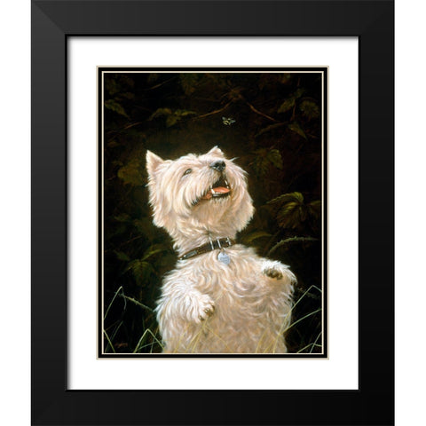 Js108-A Black Modern Wood Framed Art Print with Double Matting by Silver, John