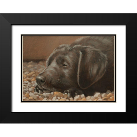 554a Black Modern Wood Framed Art Print with Double Matting by Silver, John