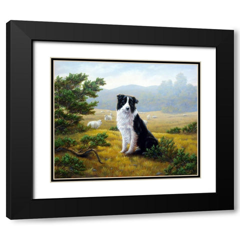 Js80-C Black Modern Wood Framed Art Print with Double Matting by Silver, John