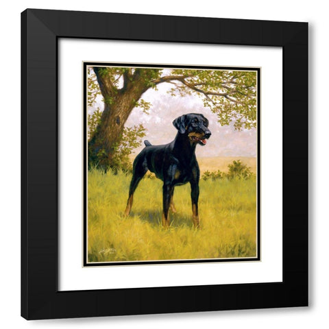 115-A Black Modern Wood Framed Art Print with Double Matting by Silver, John