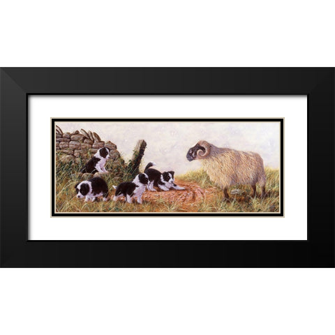 Js66-A Black Modern Wood Framed Art Print with Double Matting by Silver, John