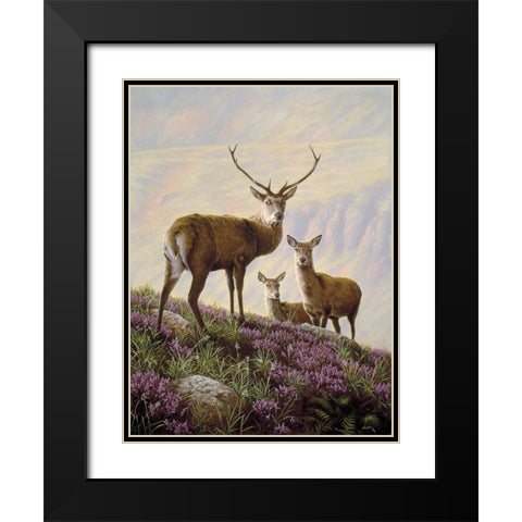 Js29-B Black Modern Wood Framed Art Print with Double Matting by Silver, John