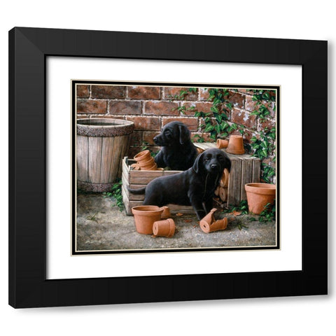 Js36-A Black Modern Wood Framed Art Print with Double Matting by Silver, John