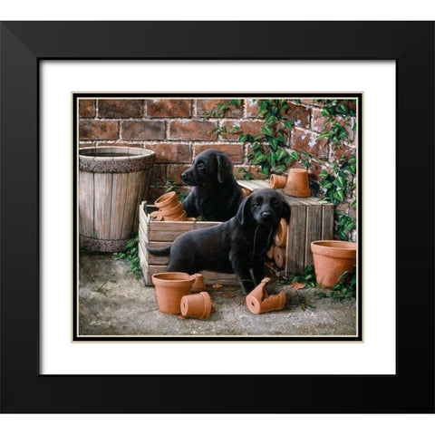 Js36-A Black Modern Wood Framed Art Print with Double Matting by Silver, John