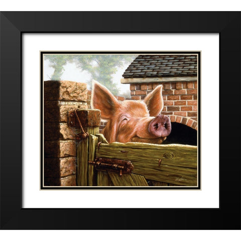 Js39-C Black Modern Wood Framed Art Print with Double Matting by Silver, John