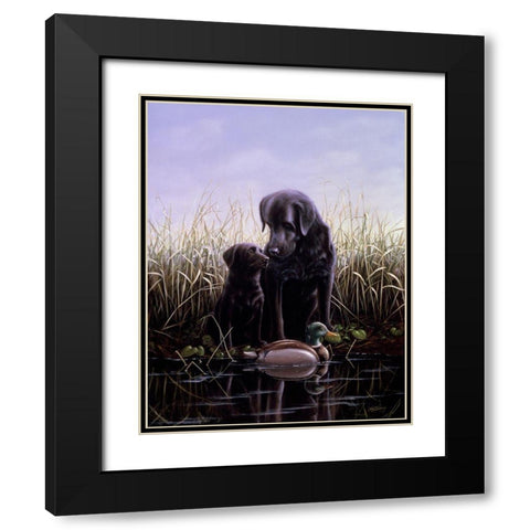 Js37-C Black Modern Wood Framed Art Print with Double Matting by Silver, John