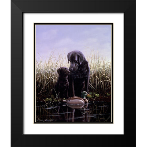 Js37-C Black Modern Wood Framed Art Print with Double Matting by Silver, John