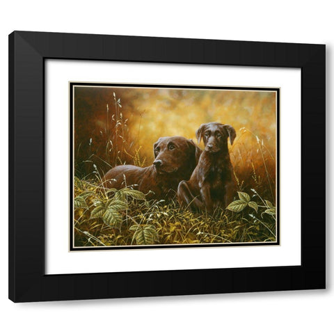 Js26-C Black Modern Wood Framed Art Print with Double Matting by Silver, John