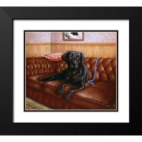 Js33-B Black Modern Wood Framed Art Print with Double Matting by Silver, John