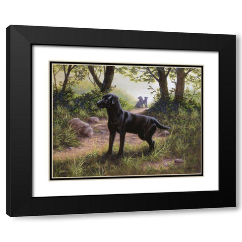 Js38-C Black Modern Wood Framed Art Print with Double Matting by Silver, John