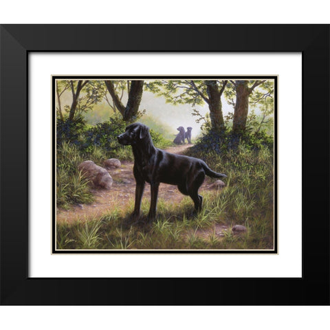 Js38-C Black Modern Wood Framed Art Print with Double Matting by Silver, John