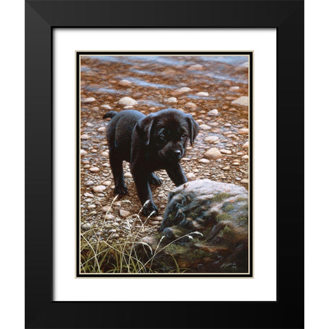 Js47-C Black Modern Wood Framed Art Print with Double Matting by Silver, John