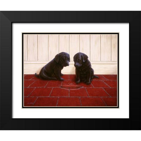 Js50-C Black Modern Wood Framed Art Print with Double Matting by Silver, John