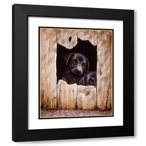 Js51-C Black Modern Wood Framed Art Print with Double Matting by Silver, John