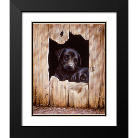 Js51-C Black Modern Wood Framed Art Print with Double Matting by Silver, John