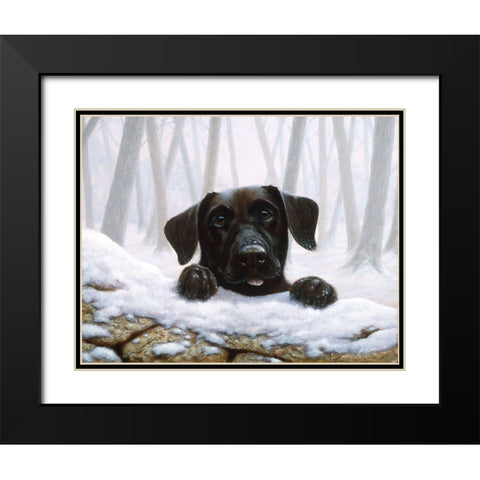 Js52-C Black Modern Wood Framed Art Print with Double Matting by Silver, John