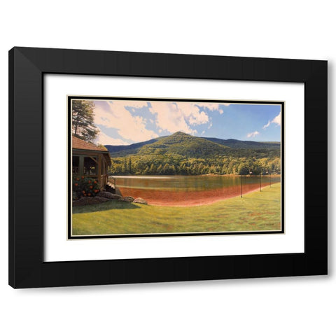 Equinox Pond I Black Modern Wood Framed Art Print with Double Matting by Zaccheo, John