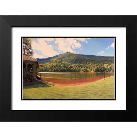 Equinox Pond I Black Modern Wood Framed Art Print with Double Matting by Zaccheo, John