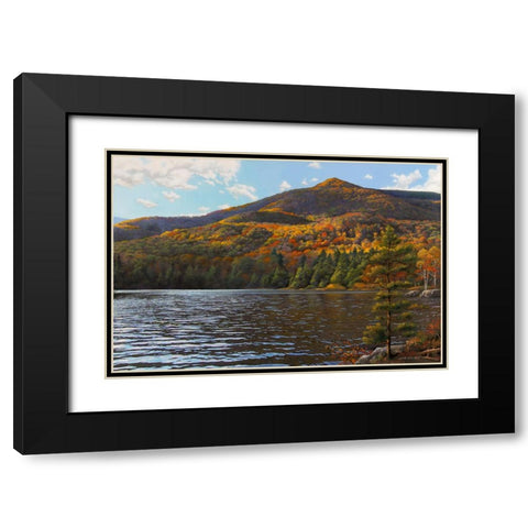 Equinox Pond II Black Modern Wood Framed Art Print with Double Matting by Zaccheo, John