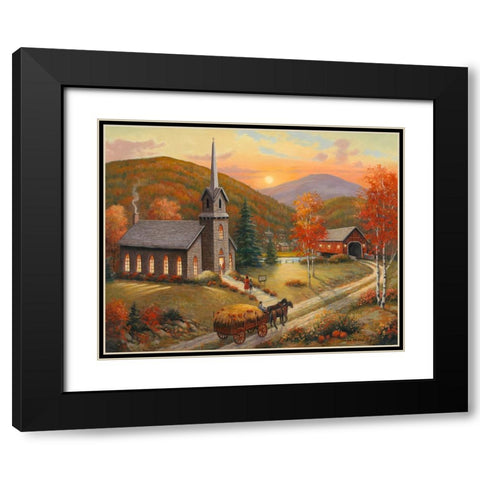 Autumn In Vermont Black Modern Wood Framed Art Print with Double Matting by Zaccheo, John