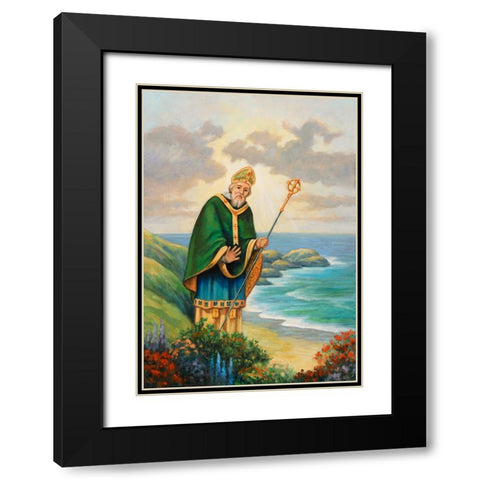 St. Patrick Black Modern Wood Framed Art Print with Double Matting by Zaccheo, John