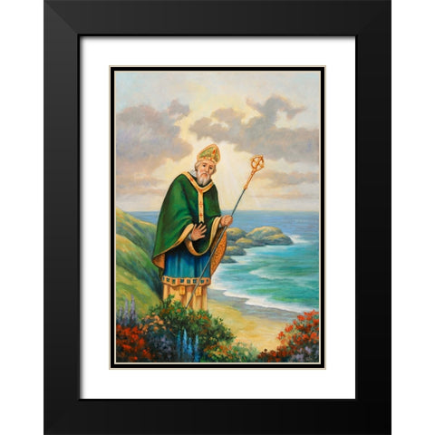 St. Patrick Black Modern Wood Framed Art Print with Double Matting by Zaccheo, John