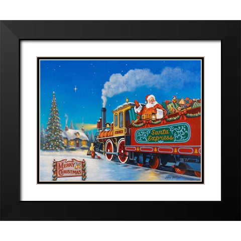 Santa Express Black Modern Wood Framed Art Print with Double Matting by Zaccheo, John