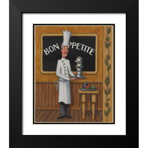 Bon Appetite Black Modern Wood Framed Art Print with Double Matting by Zaccheo, John