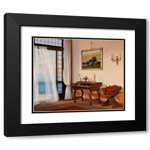 Seabreeze Black Modern Wood Framed Art Print with Double Matting by Zaccheo, John