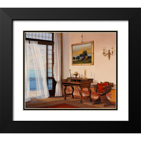Seabreeze Black Modern Wood Framed Art Print with Double Matting by Zaccheo, John