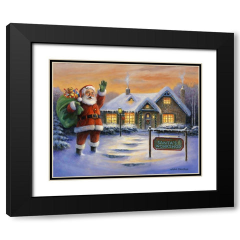 Santas Workshop Black Modern Wood Framed Art Print with Double Matting by Zaccheo, John