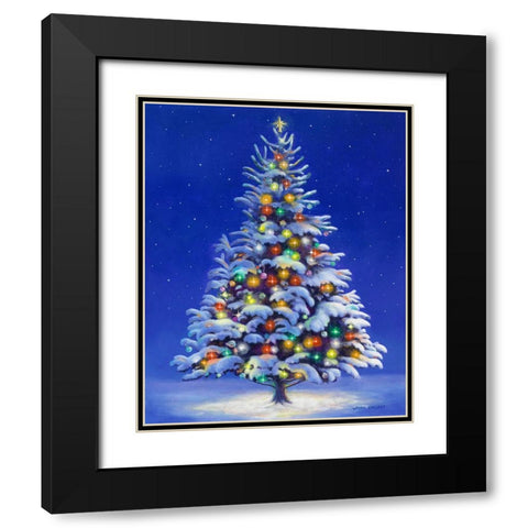 Christmas Tree Black Modern Wood Framed Art Print with Double Matting by Zaccheo, John