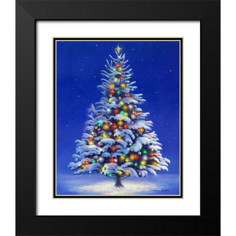 Christmas Tree Black Modern Wood Framed Art Print with Double Matting by Zaccheo, John