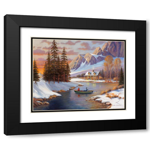 Last Catch of the Season Black Modern Wood Framed Art Print with Double Matting by Zaccheo, John