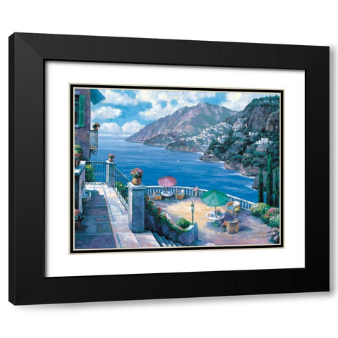 The Amalfi Coast Black Modern Wood Framed Art Print with Double Matting by Zaccheo, John