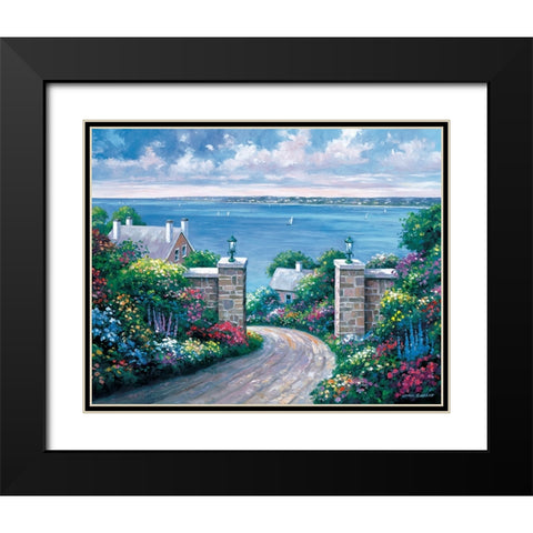 Tranquility Bay Black Modern Wood Framed Art Print with Double Matting by Zaccheo, John