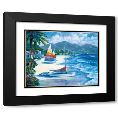 Tropical Breezes Black Modern Wood Framed Art Print with Double Matting by Zaccheo, John