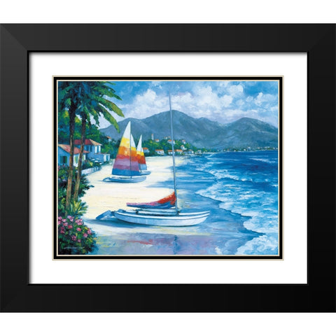 Tropical Breezes Black Modern Wood Framed Art Print with Double Matting by Zaccheo, John