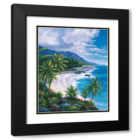 Tropical Paradise 1 Black Modern Wood Framed Art Print with Double Matting by Zaccheo, John