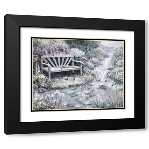 Park Bench Black Modern Wood Framed Art Print with Double Matting by Zaccheo, John
